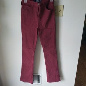 Hollister Maroon High-Rise Bootcut Jean